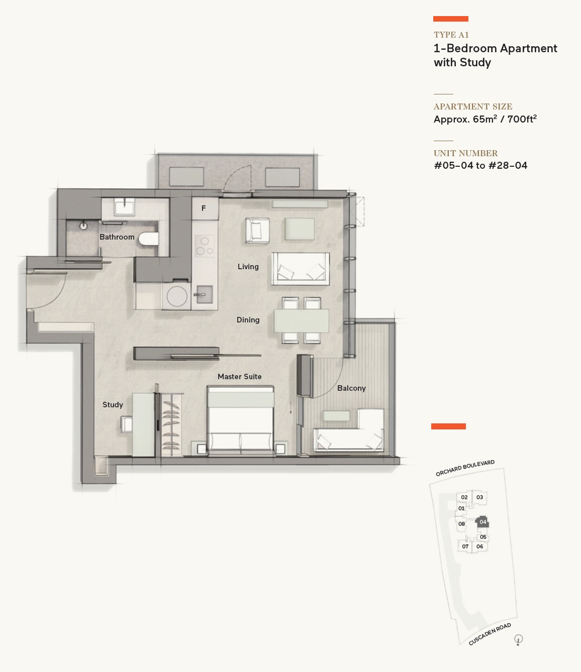 Cuscaden Reserve - 1BR + Study