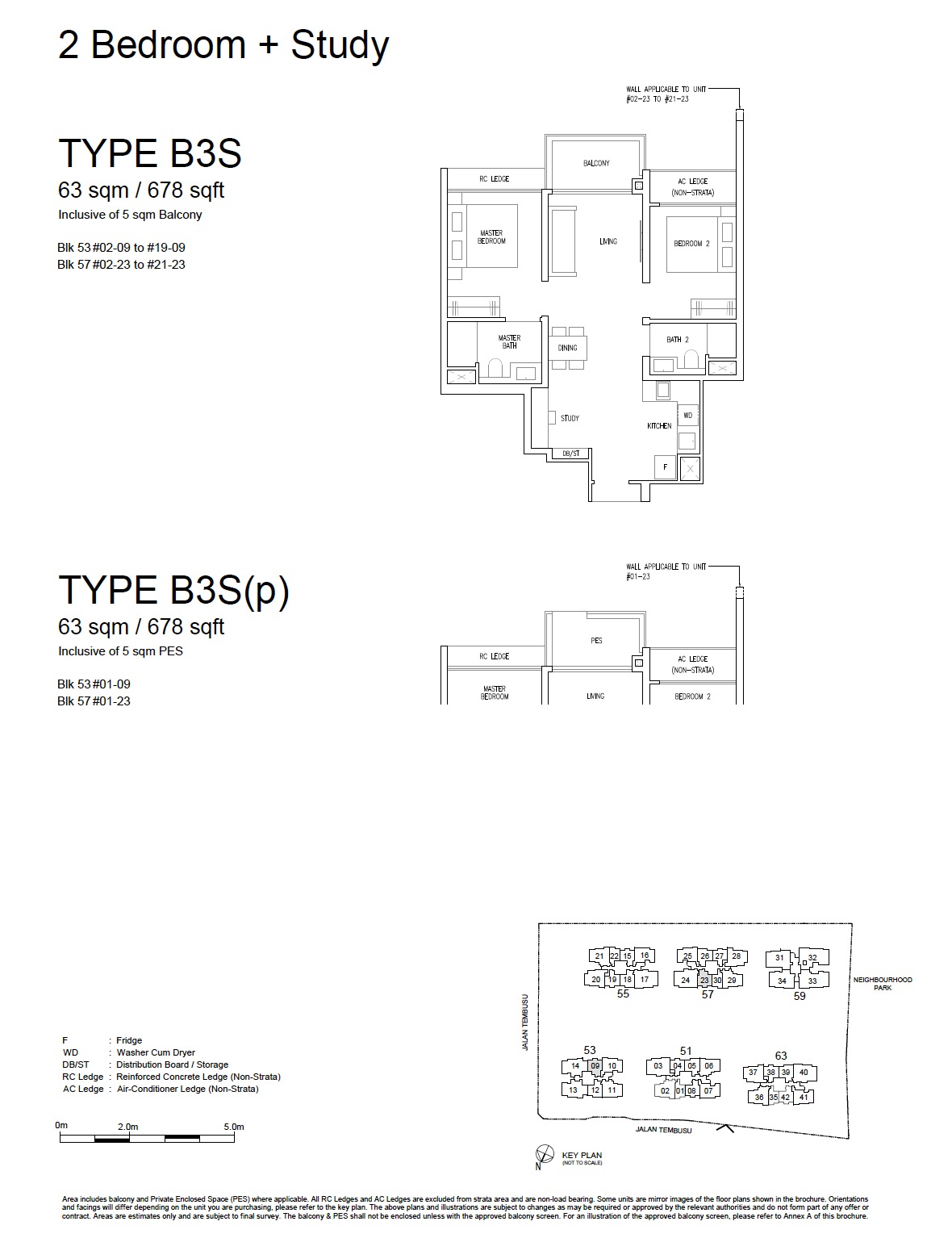 Emerald of Katong - Floor Plan 2BR+Study B3S