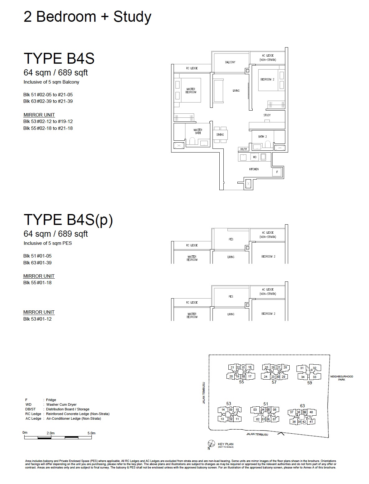 Emerald of Katong - Floor Plan 2BR+Study B4S