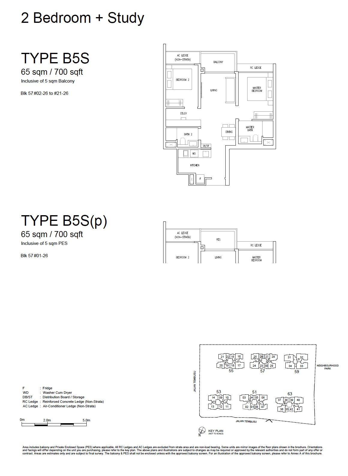 Emerald of Katong - Floor Plan 2BR+Study B5S