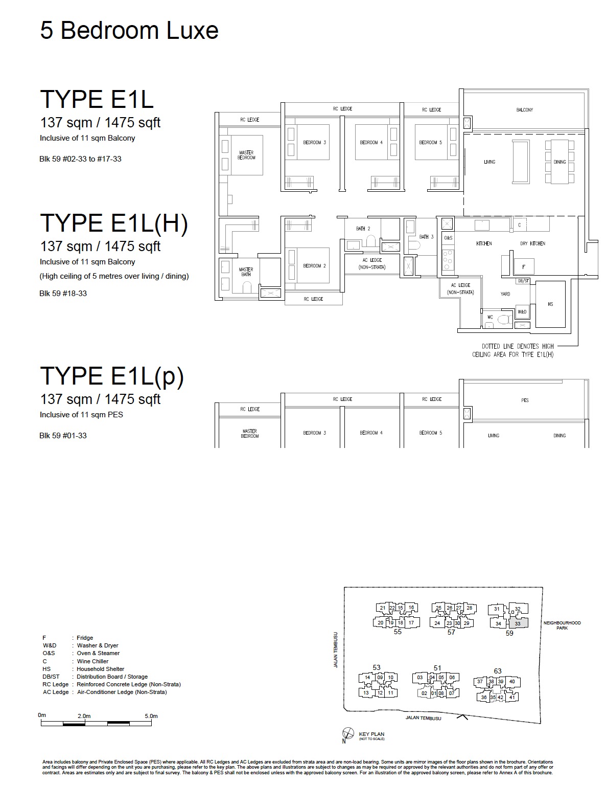 Emerald of Katong - Floor Plan 5BR Luxe E1L