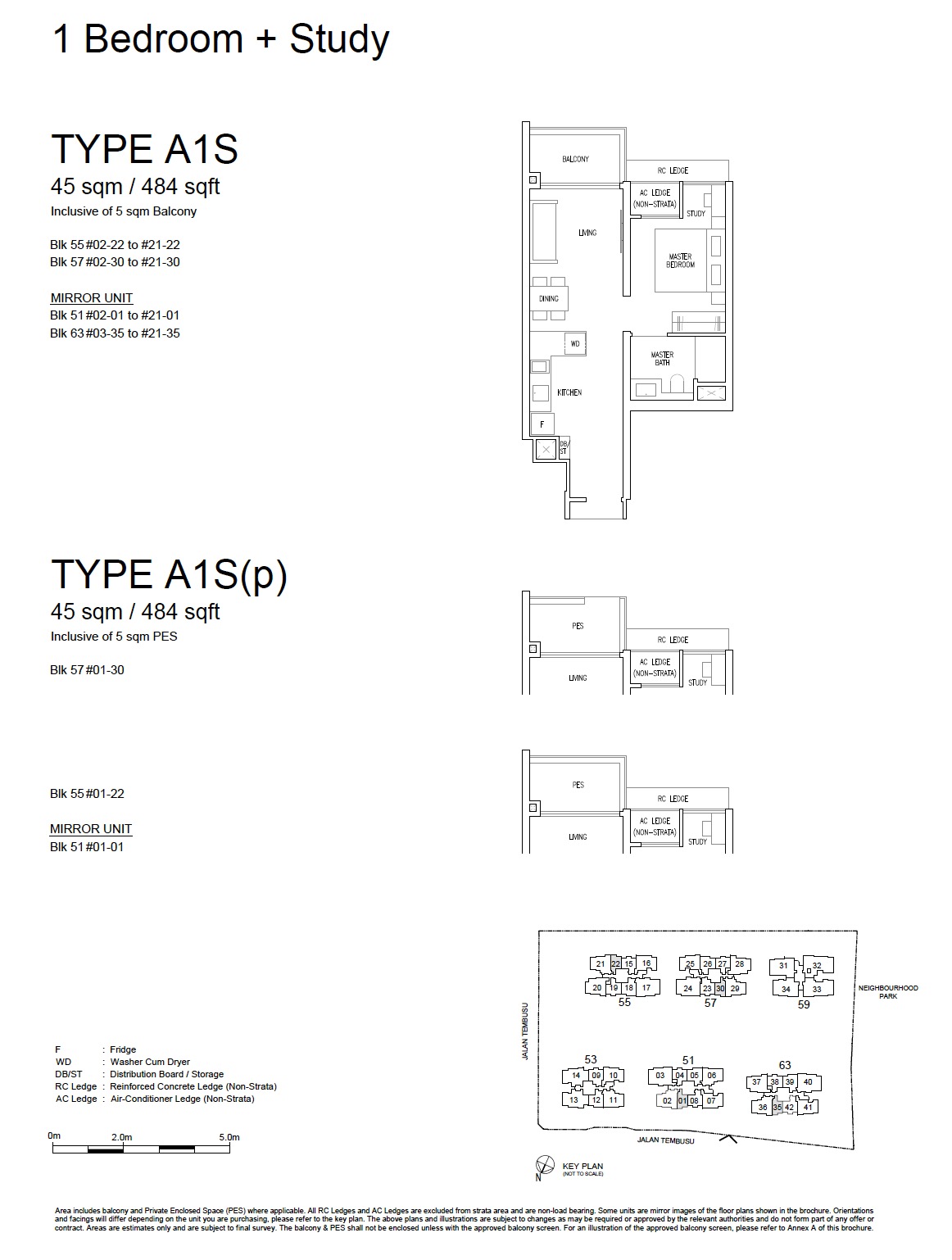 Emerald of Katong - Layout 1BR+Study