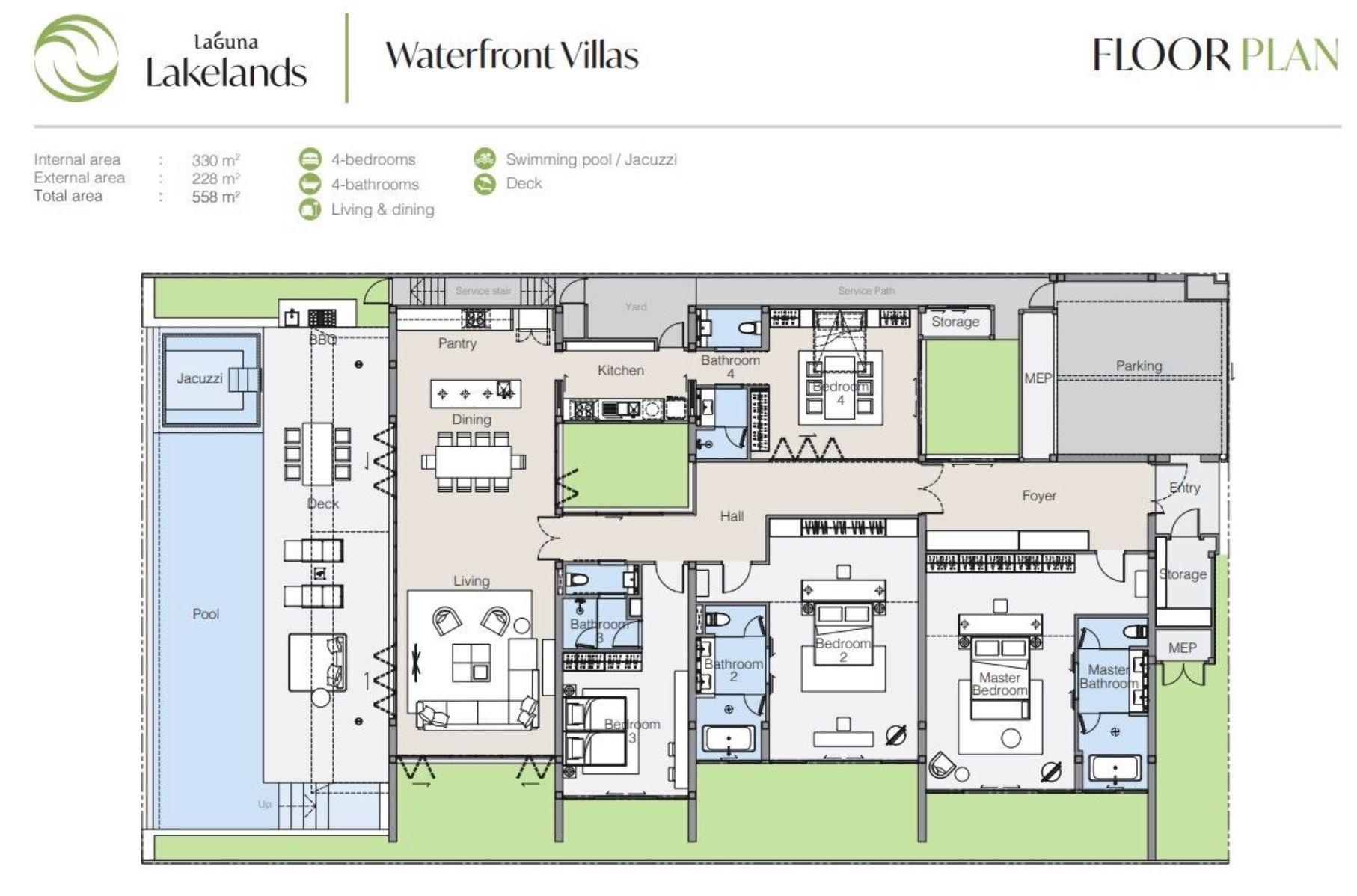 Laguna Lakelands - 4BR Villas Floor Plan