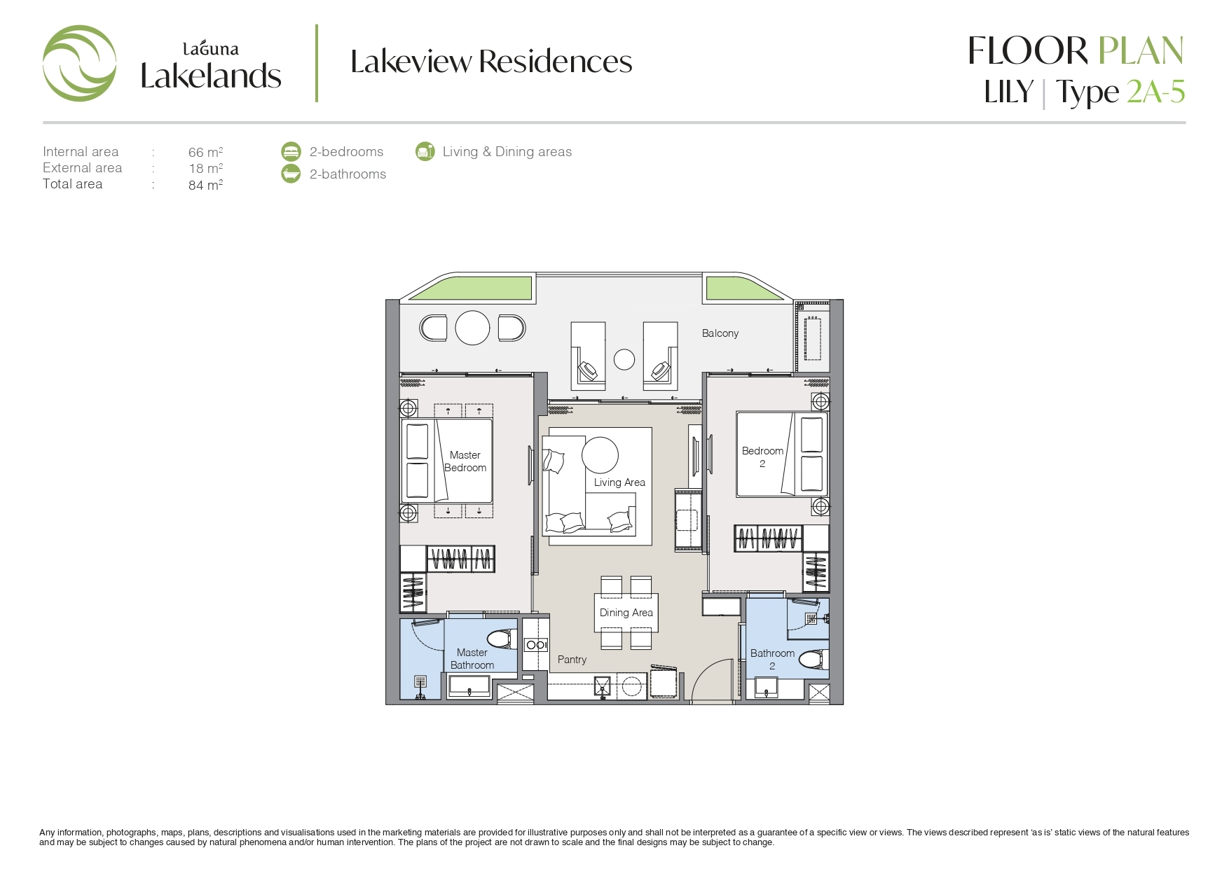 Lakeview Residences - Lily 2BR Type 2A-5