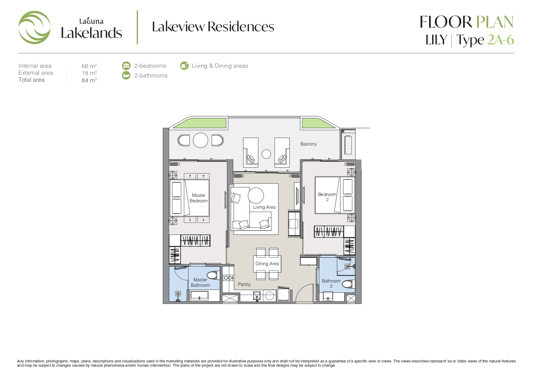 Lakeview Residences - Lily 2BR Type 2A-6