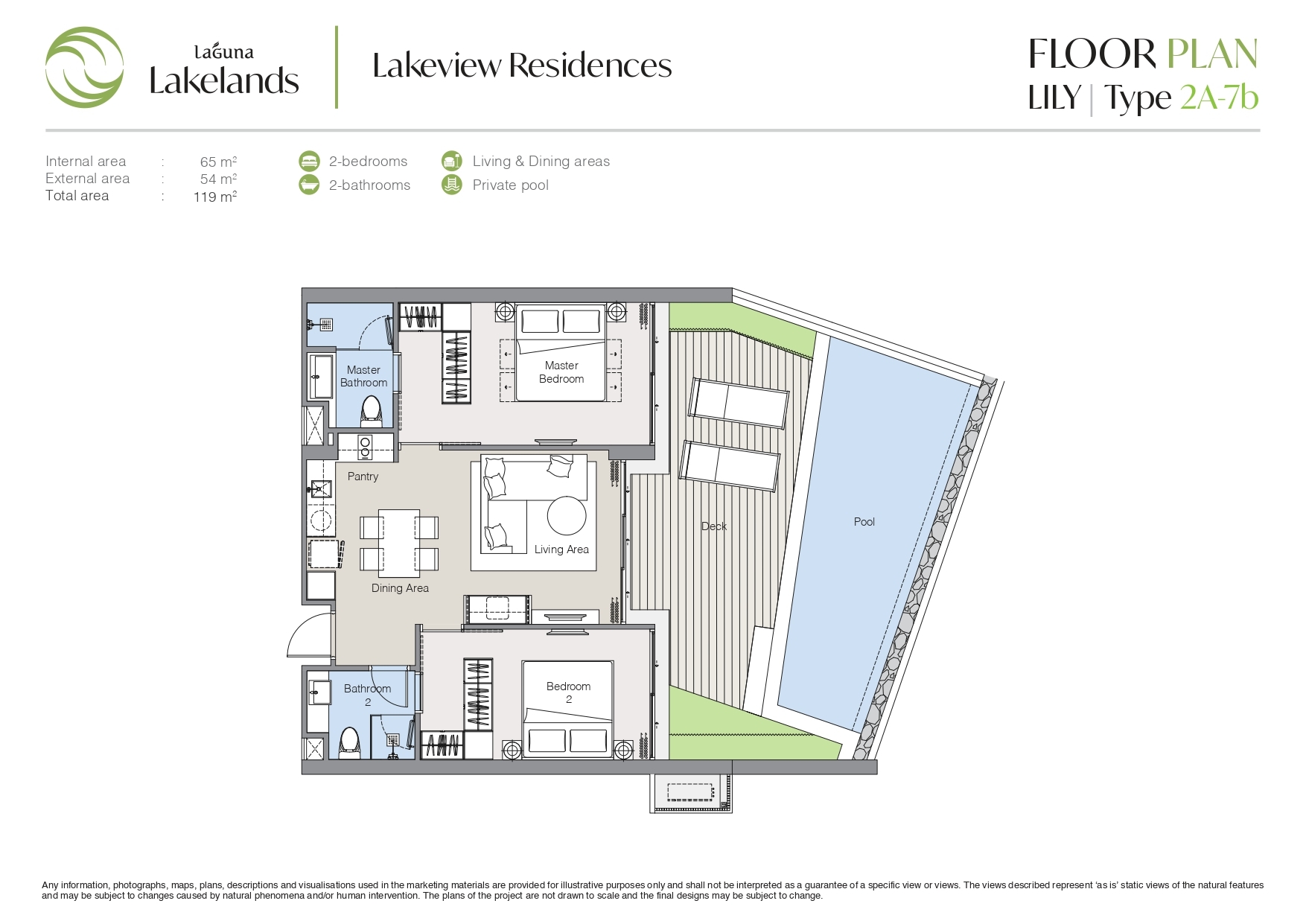 Lakeview Residences - Lily 2BR Type 2A-7b