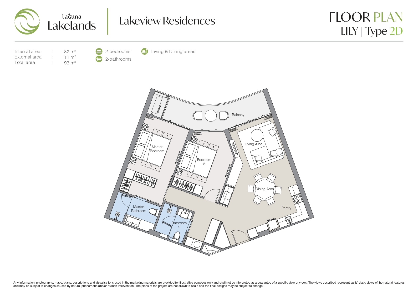 Lakeview Residences - Lily 2BR Type 2D