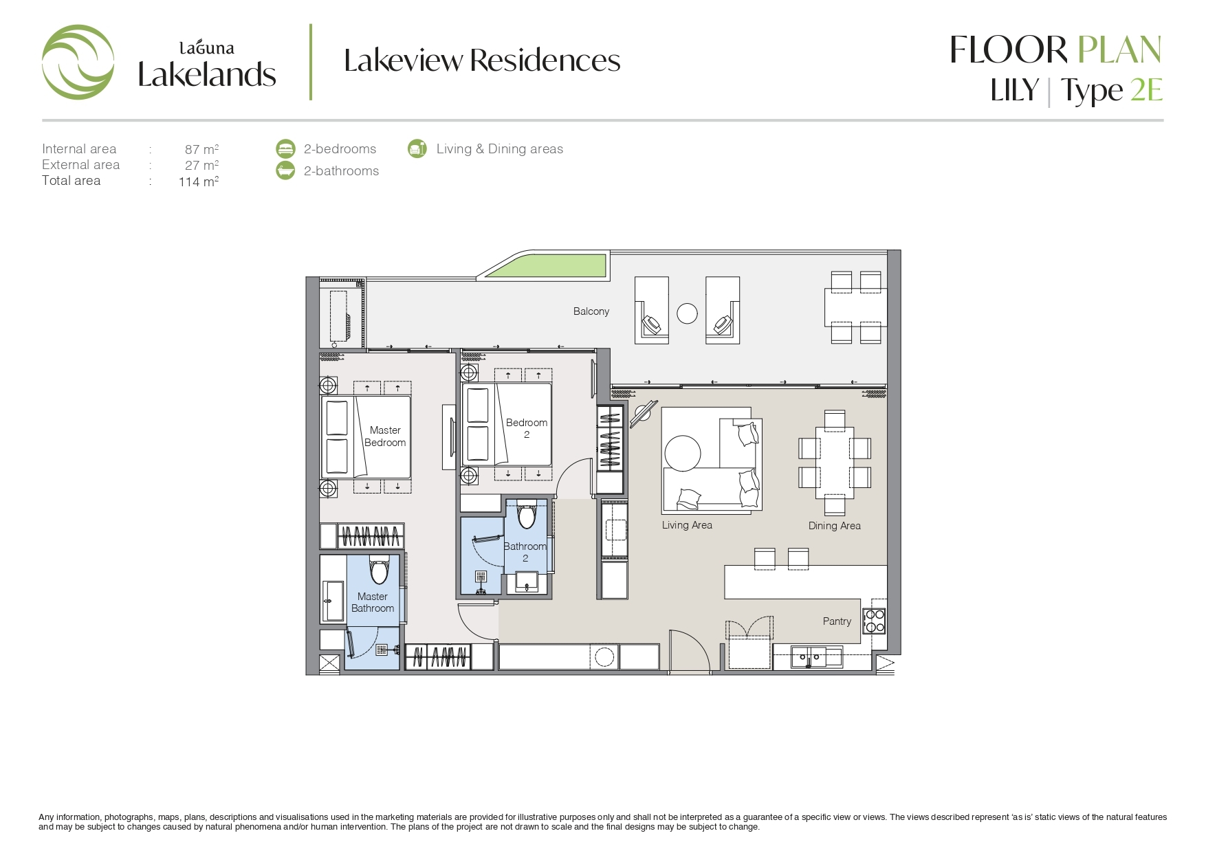 Lakeview Residences - Lily 2BR Type 2E