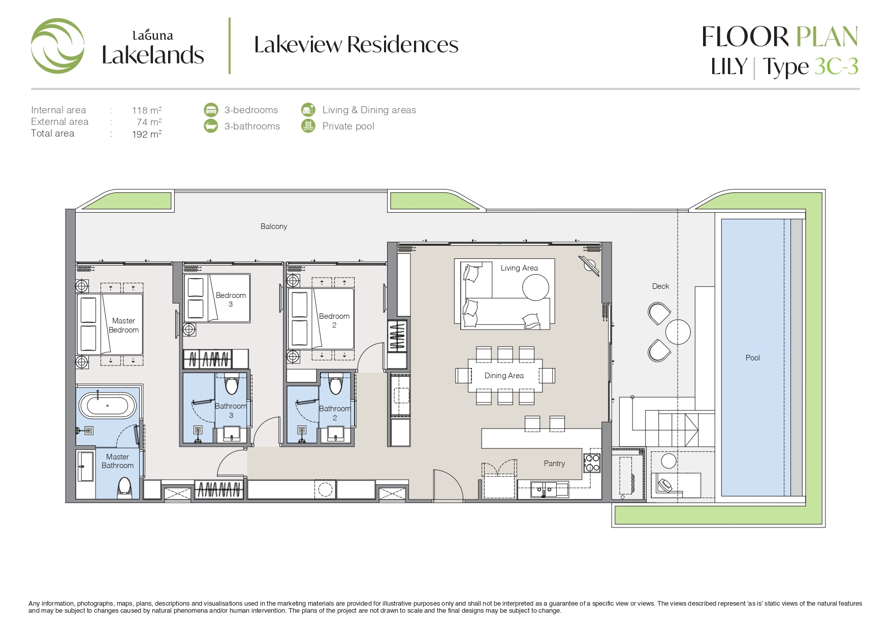 Lakeview Residences - Lily 3BR Type 3C-3