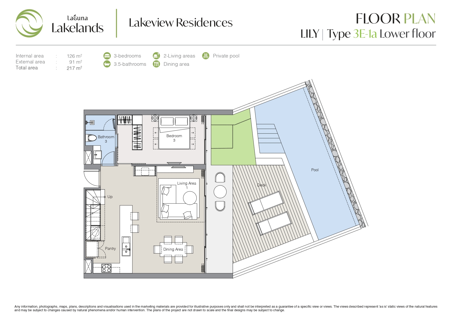 Lakeview Residences - Lily 3BR Type 3E-1a (lower)