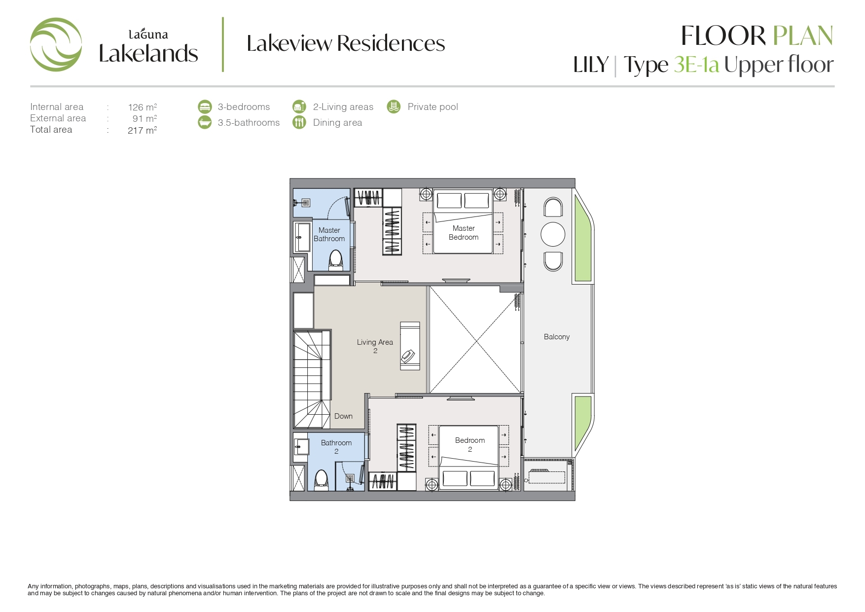 Lakeview Residences - Lily 3BR Type 3E-1a (upper)