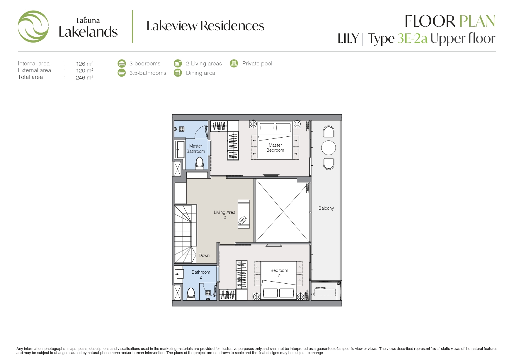 Lakeview Residences - Lily 3BR Type 3E-2a (upper)