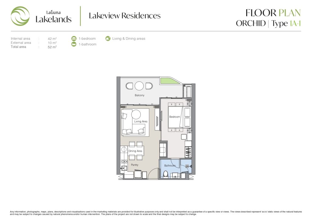 Lakeview Residences - Orchid 1BR Type 1A-1