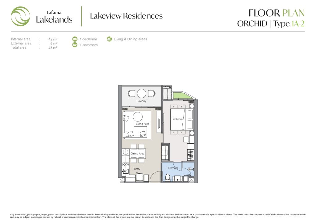 Lakeview Residences - Orchid 1BR Type 1A-2