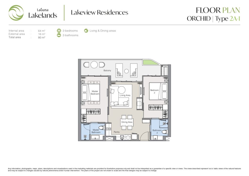 Lakeview Residences - Orchid 2BR Type 2A-1