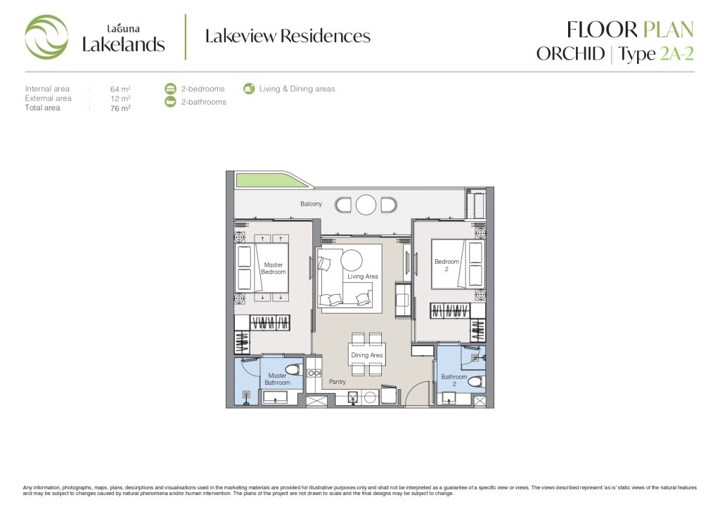 Lakeview Residences - Orchid 2BR Type 2A-2