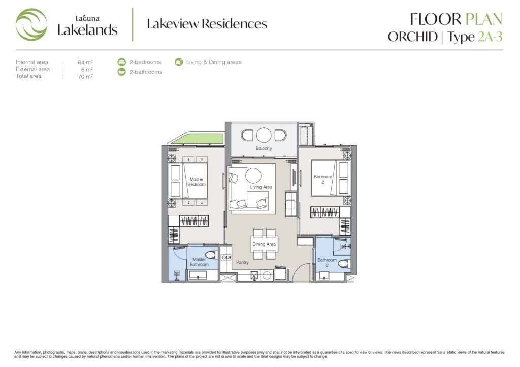 Lakeview Residences - Orchid 2BR Type 2A-3