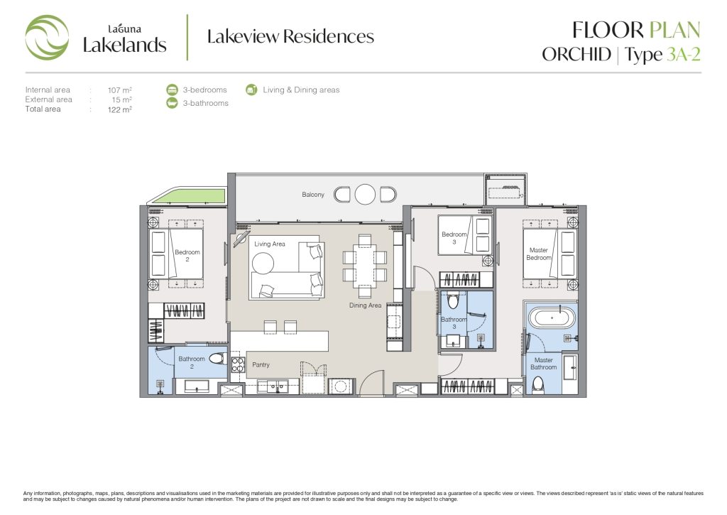 Lakeview Residences - Orchid 3BR Type 3A-2