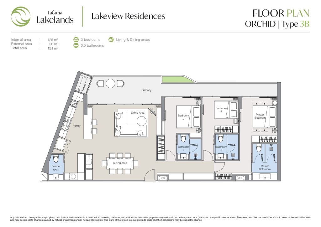 Lakeview Residences - Orchid 3BR Type 3B