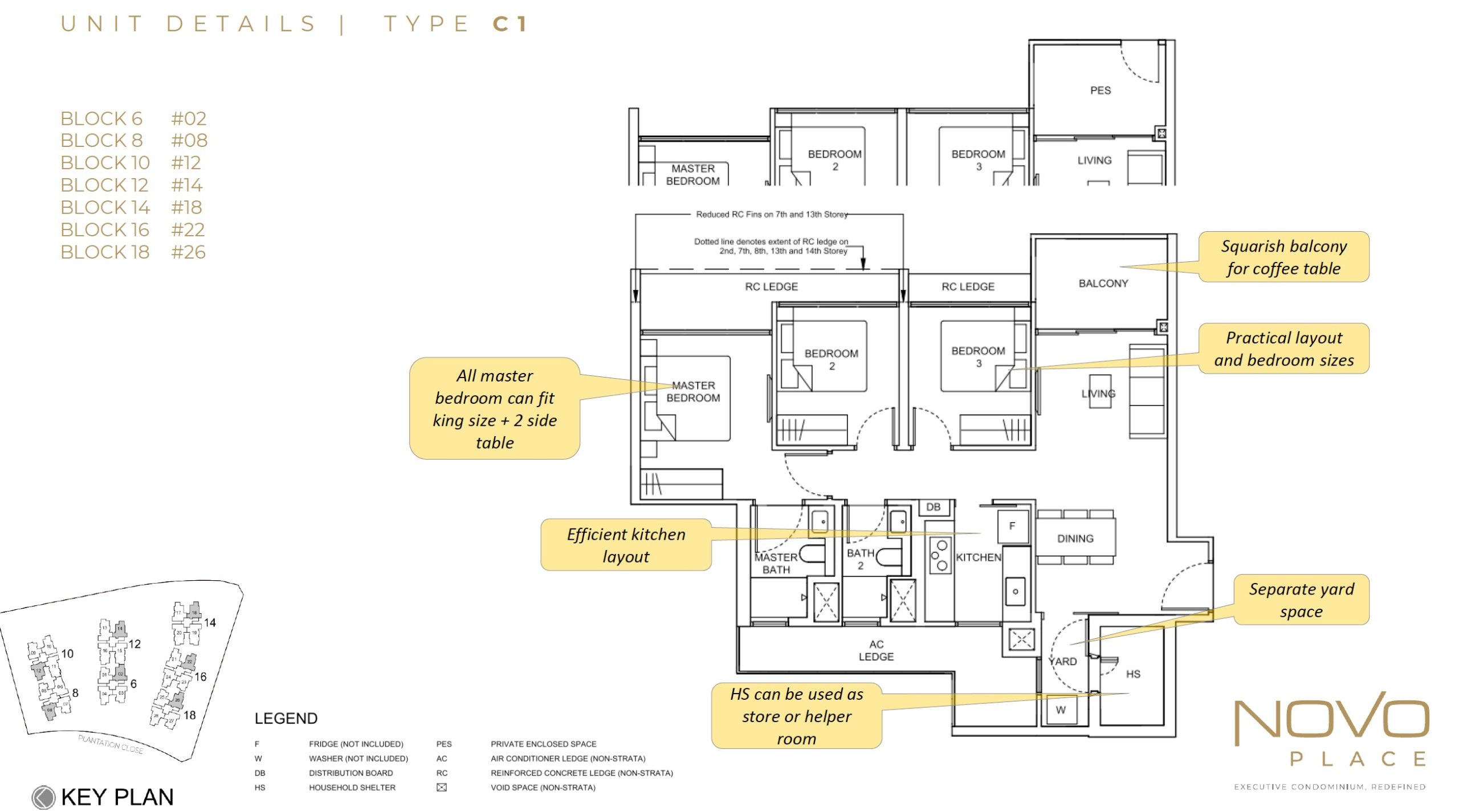 Novo Place Floor Plan 3BR Type C1