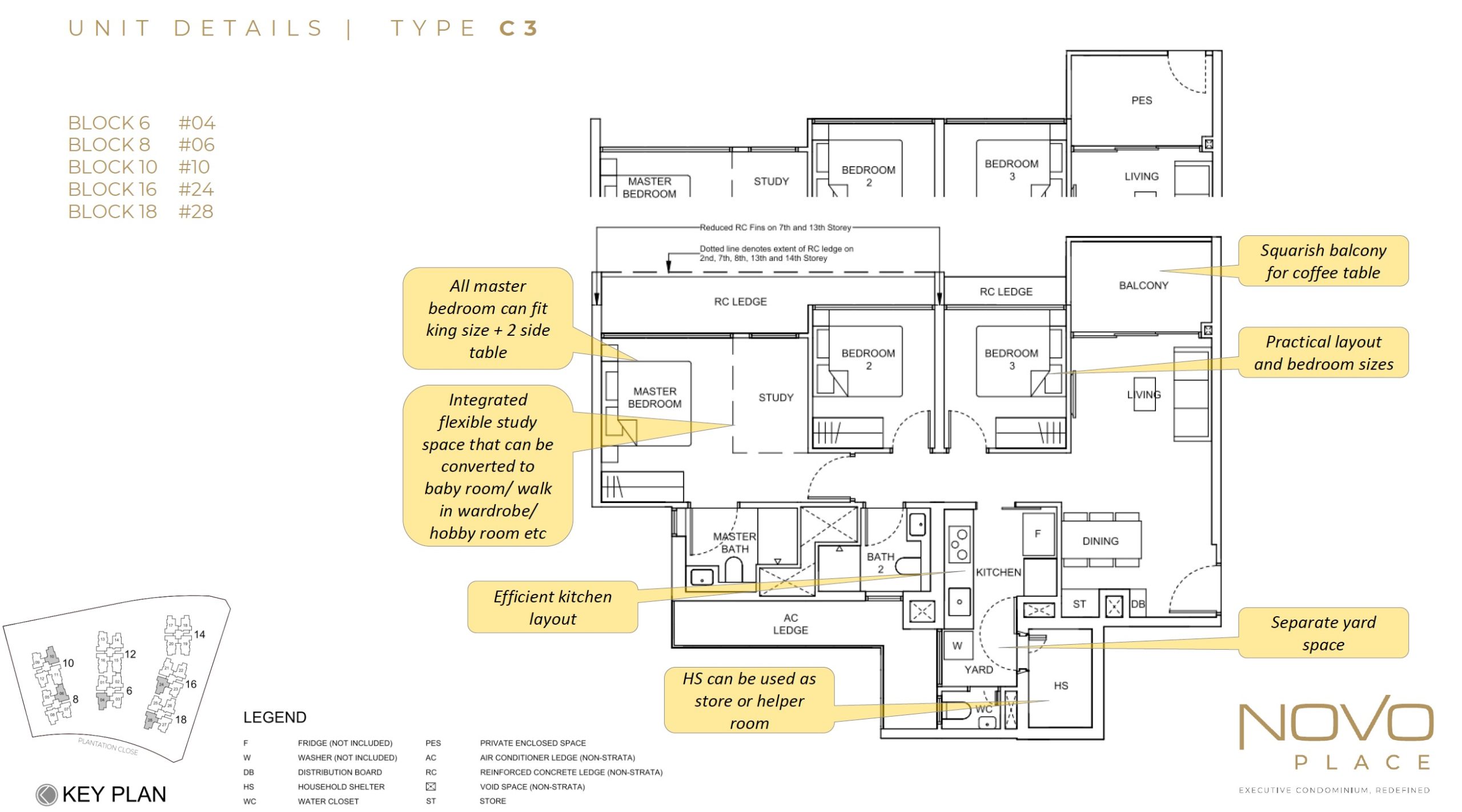 Novo Place Floor Plan 3BR Type C3