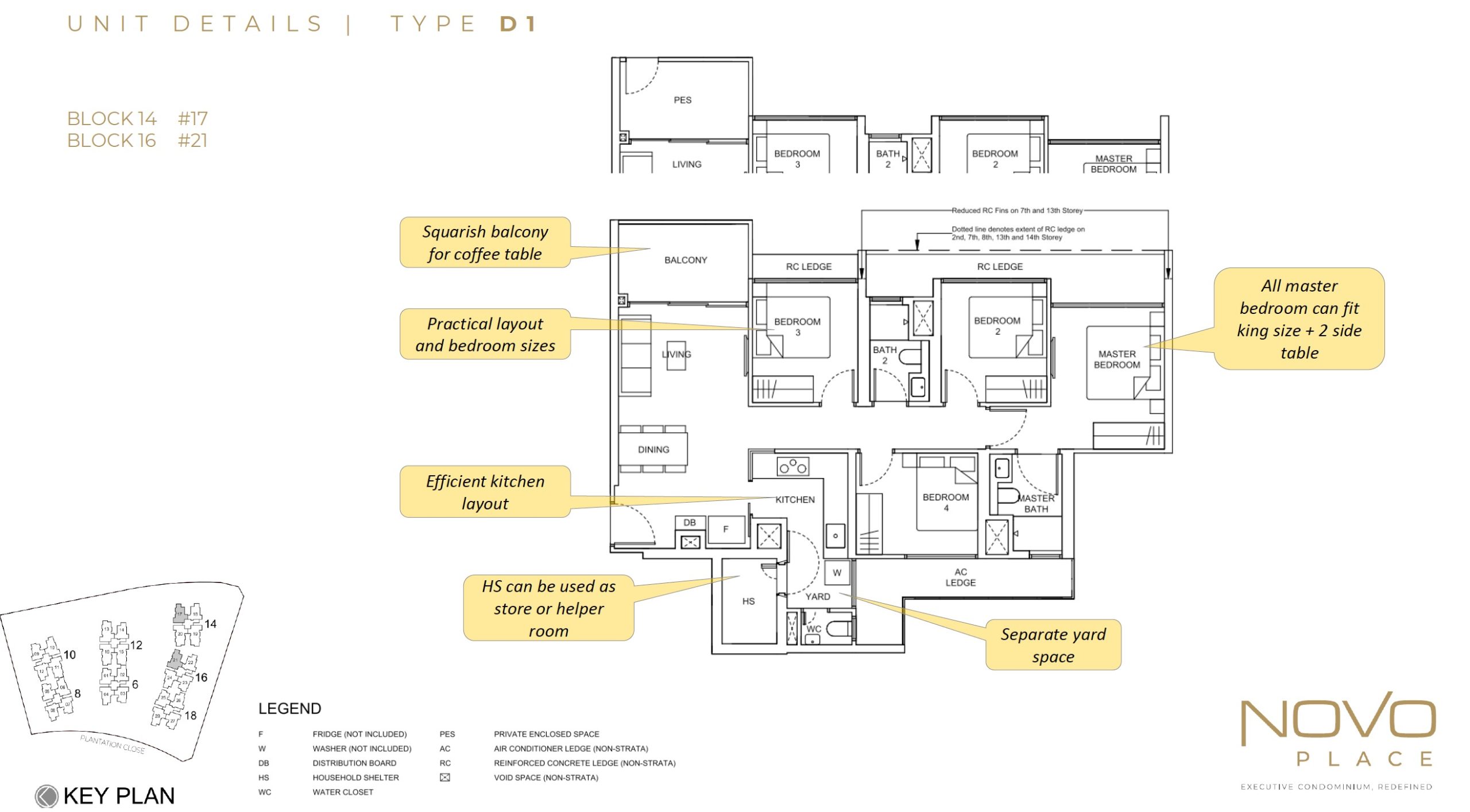 Novo Place Floor Plan 4BR Type D1