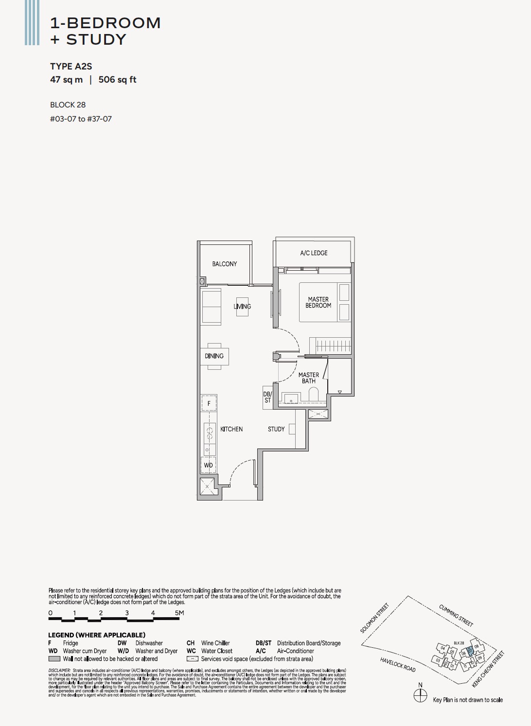 Union Square Floor Plan 1BR+Study A1