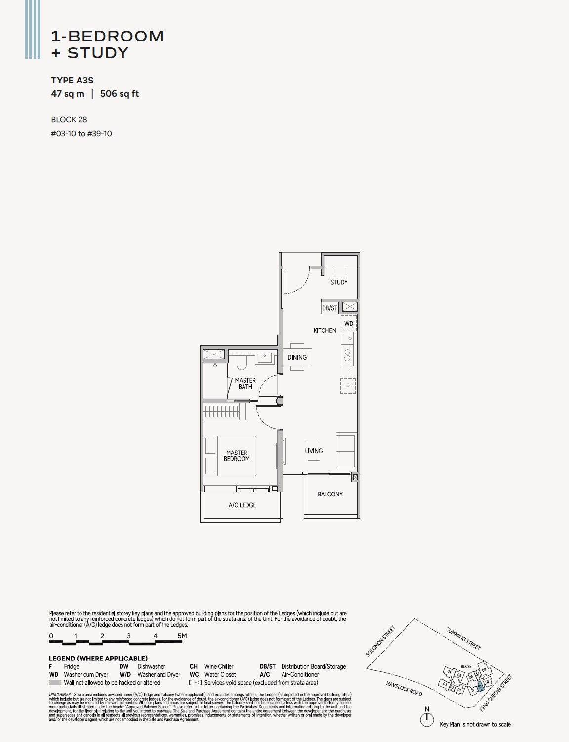 Union Square Floor Plan 1BR+Study A3S