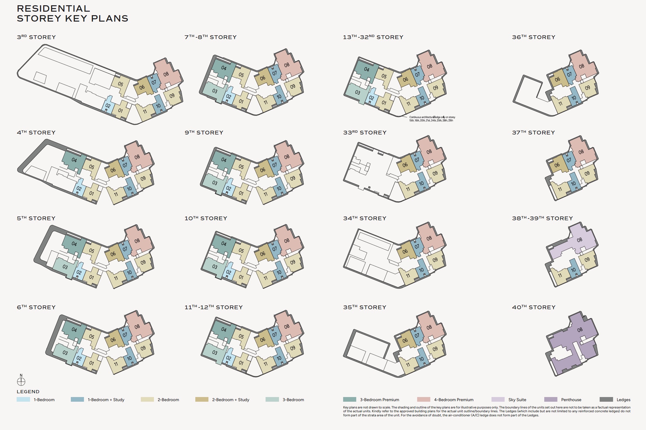 Union Square Residential Storey Key Plans