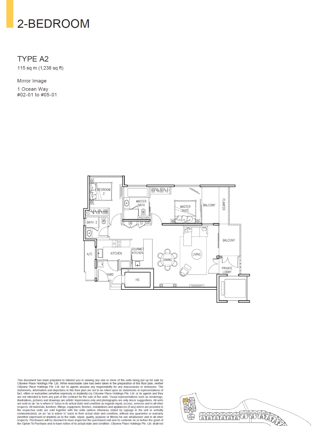 The Residences at W Sentosa CoveW residence 2BR A2 Floor Plan