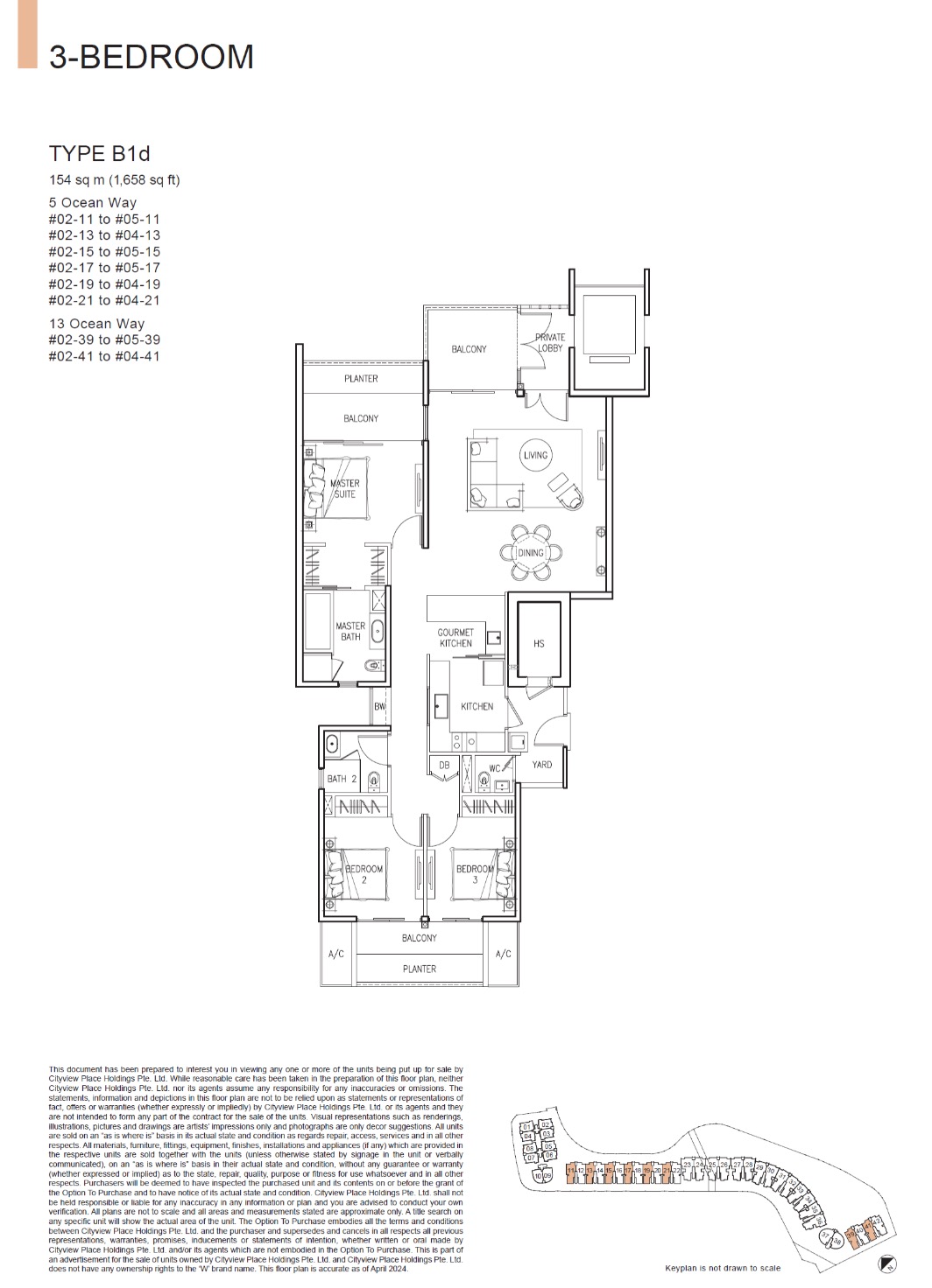 The Residences at W Sentosa CoveW residence 3BR B1d Floor Plan