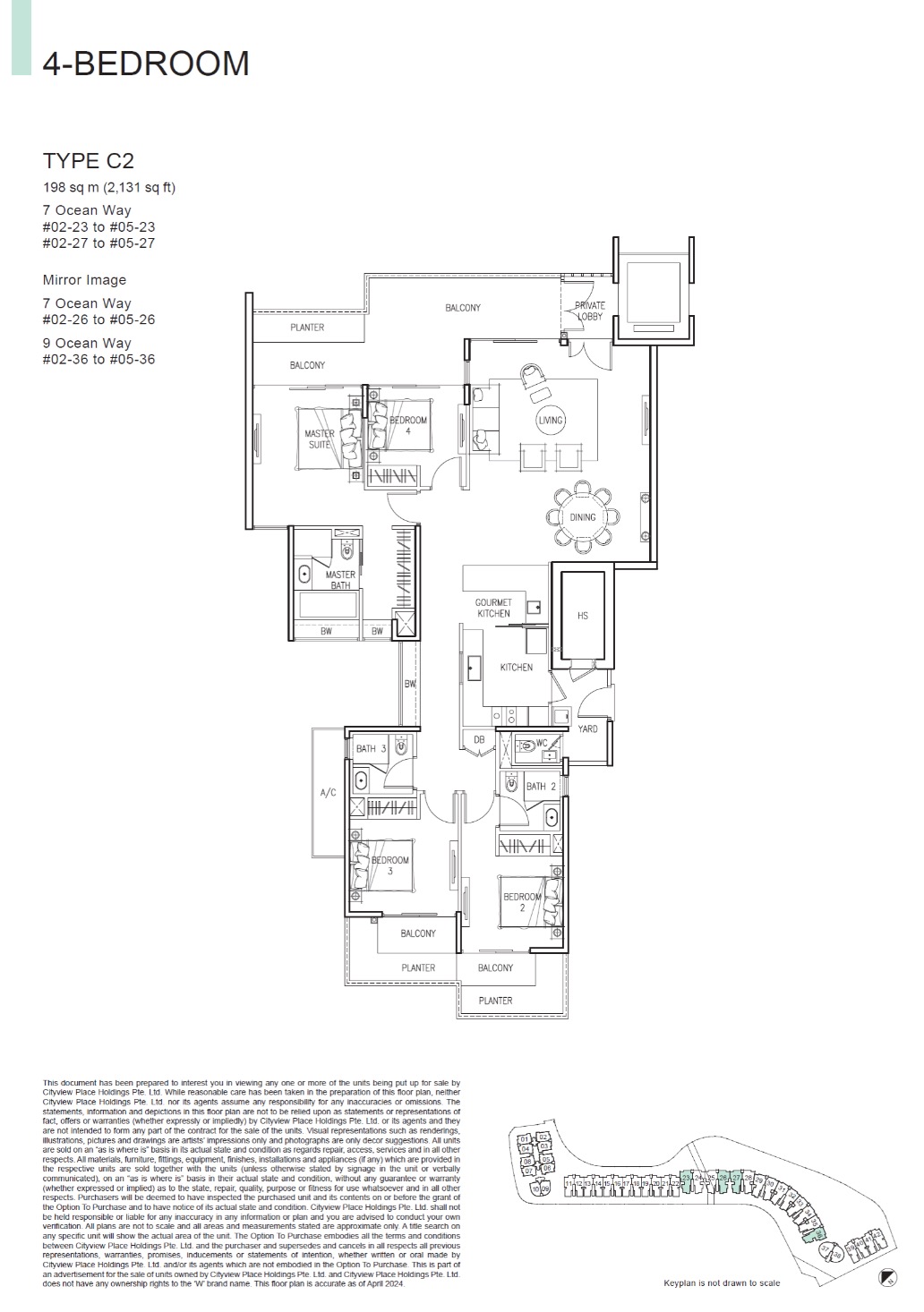 The Residences at W Sentosa CoveW residence 4BR C2 Floor Plan