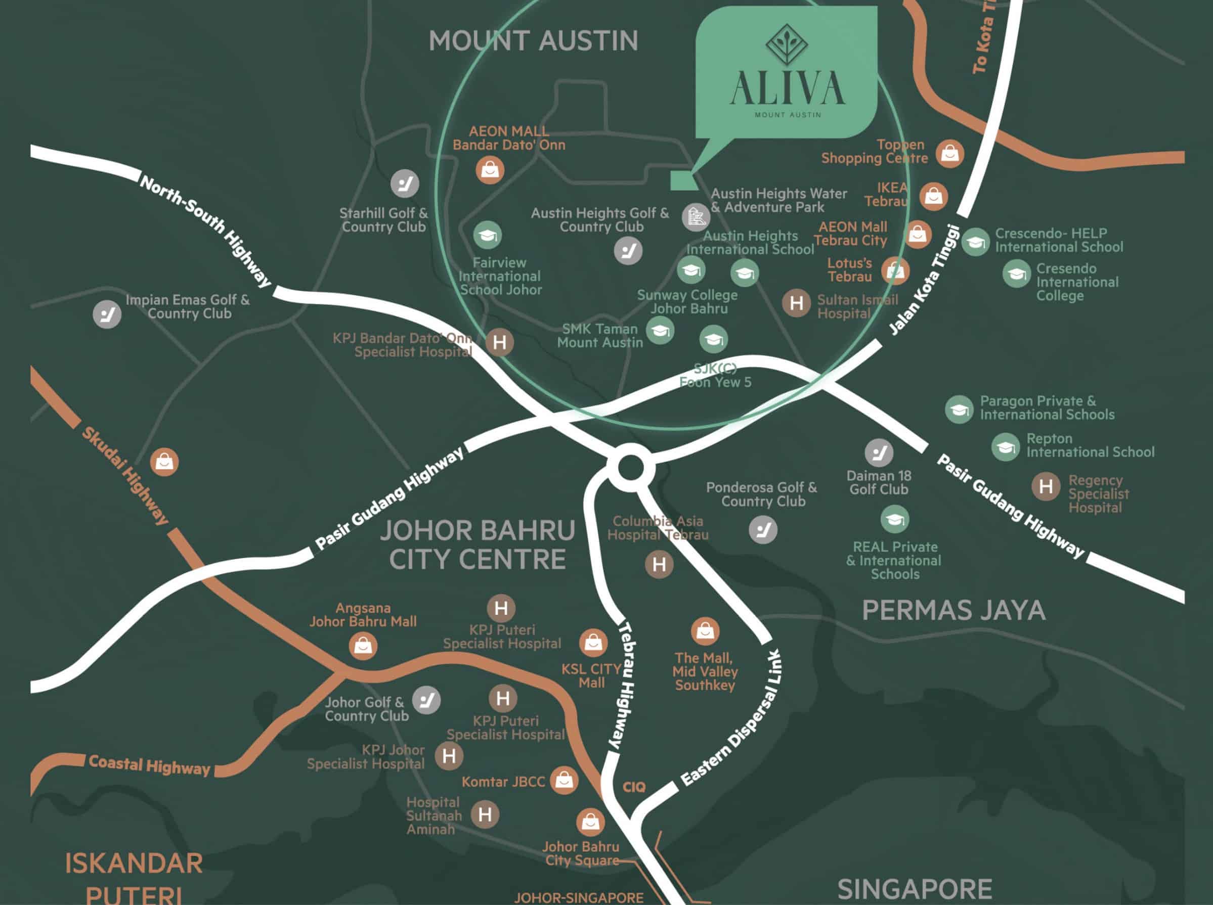 Aliva Mount Austin - Location Map