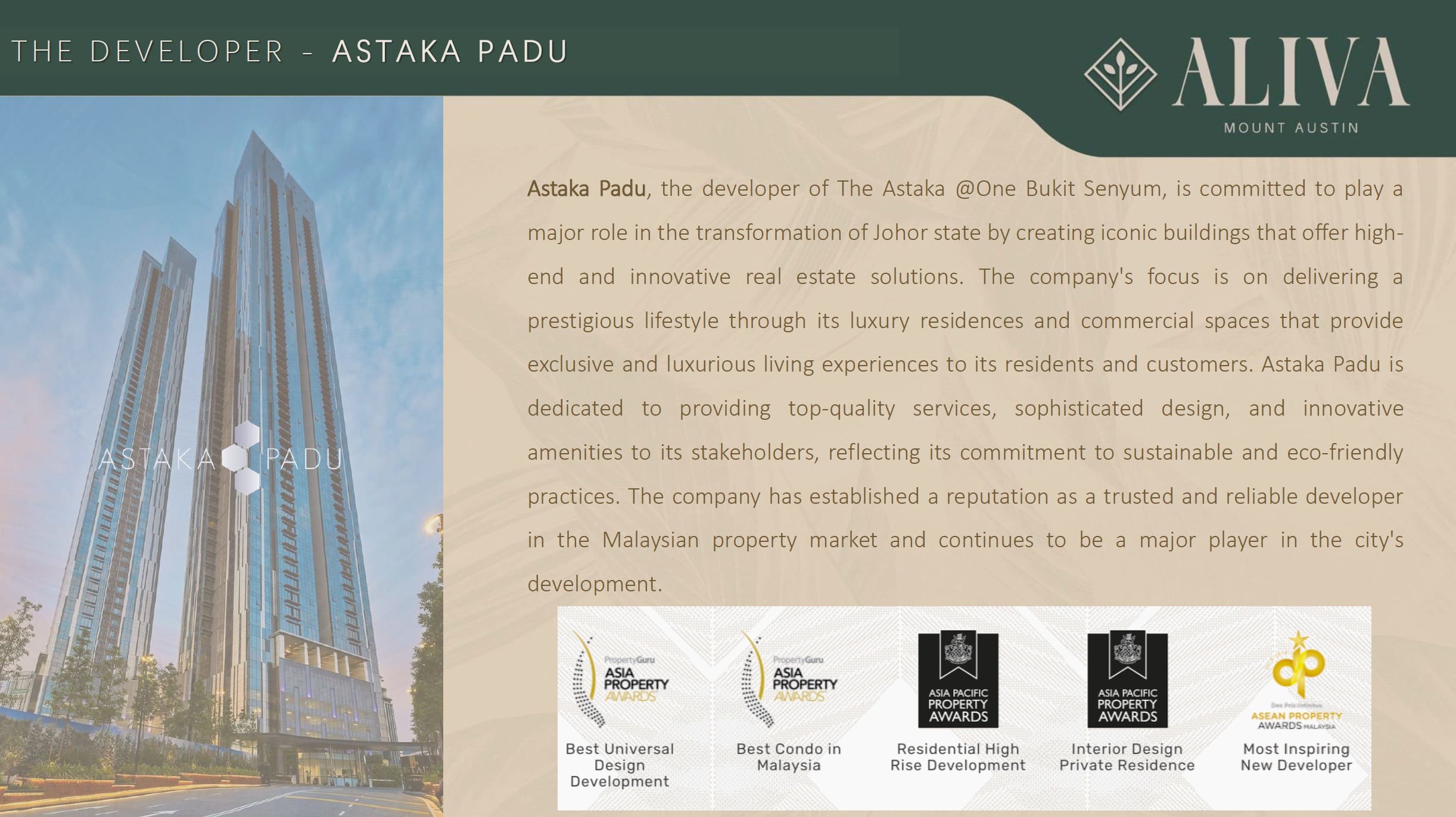 Aliva Mount Austin- The Developer