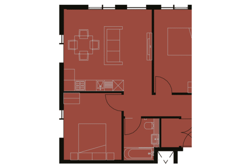 Typical Two Bedrooms Layout