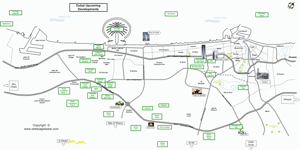 Dubai Major Roads Map