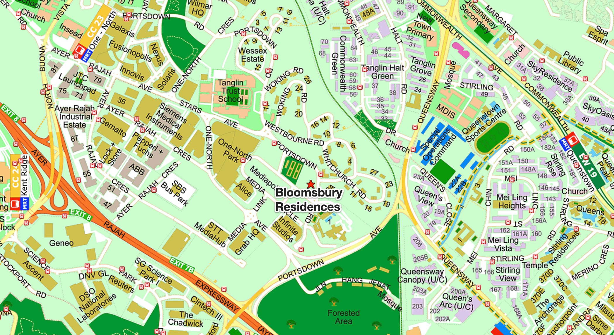 Bloomsbury Residences – Streetdirectory Map