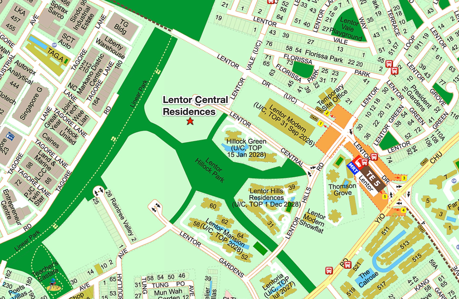 Lentor Central Residences – Streetdirectory Map