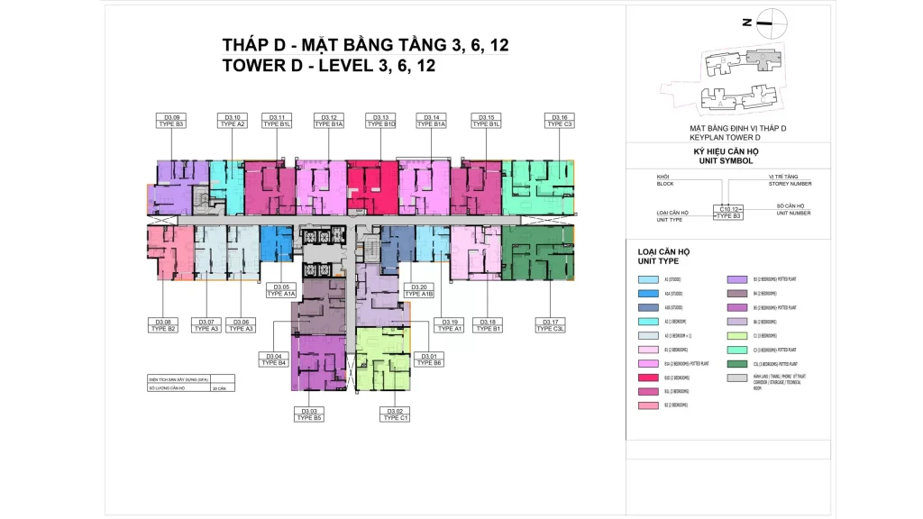 Elysian Site Plan Tower D – Level 3,6,12