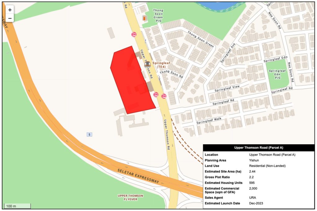 Upper Thomson Road GLS Parcel A Map