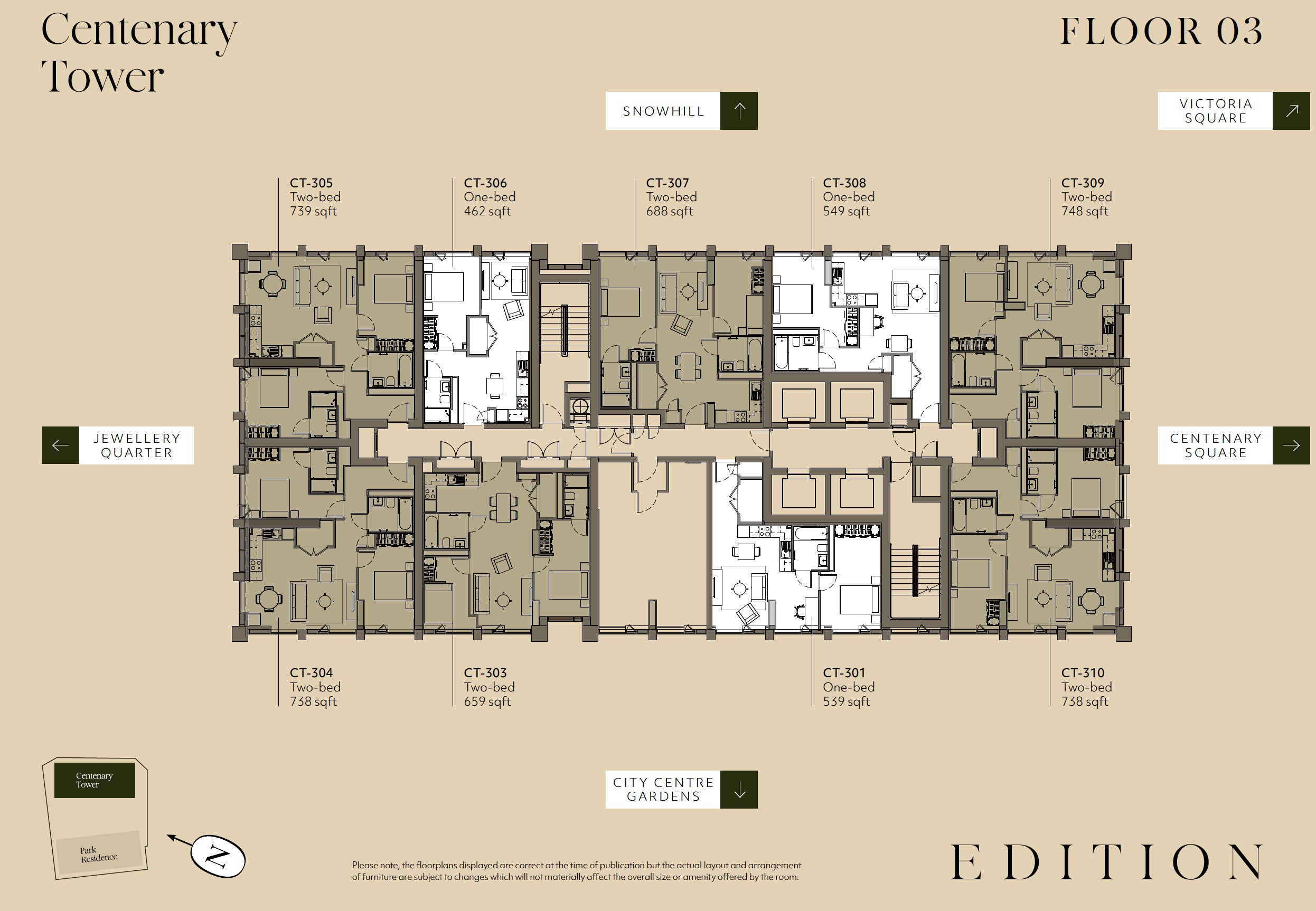 Edition Birmingham Centenary Tower – Floor Plate Level 03