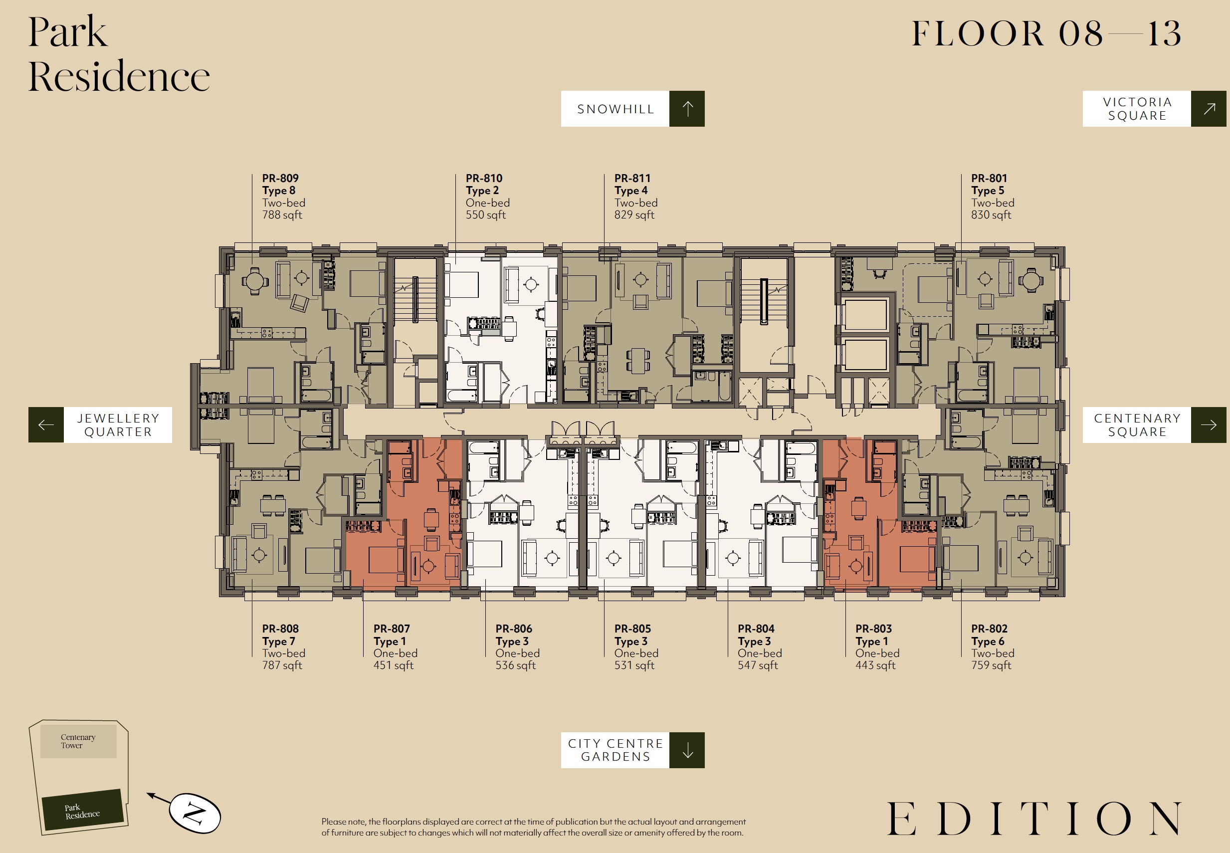 Edition Birmingham Park Residence – Floor Plate Level 08 13